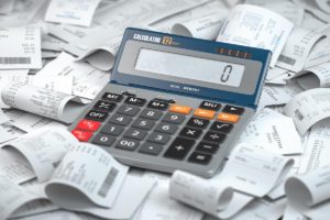 calculator and receipt